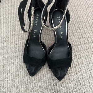 Gianni Bini Black Heels with Rhinestone Detail